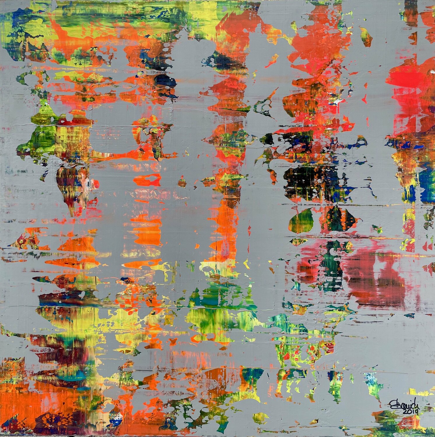 SMALL ABSTRACT WITH GREY ON ALU DIBOND Ludwig Kranich
