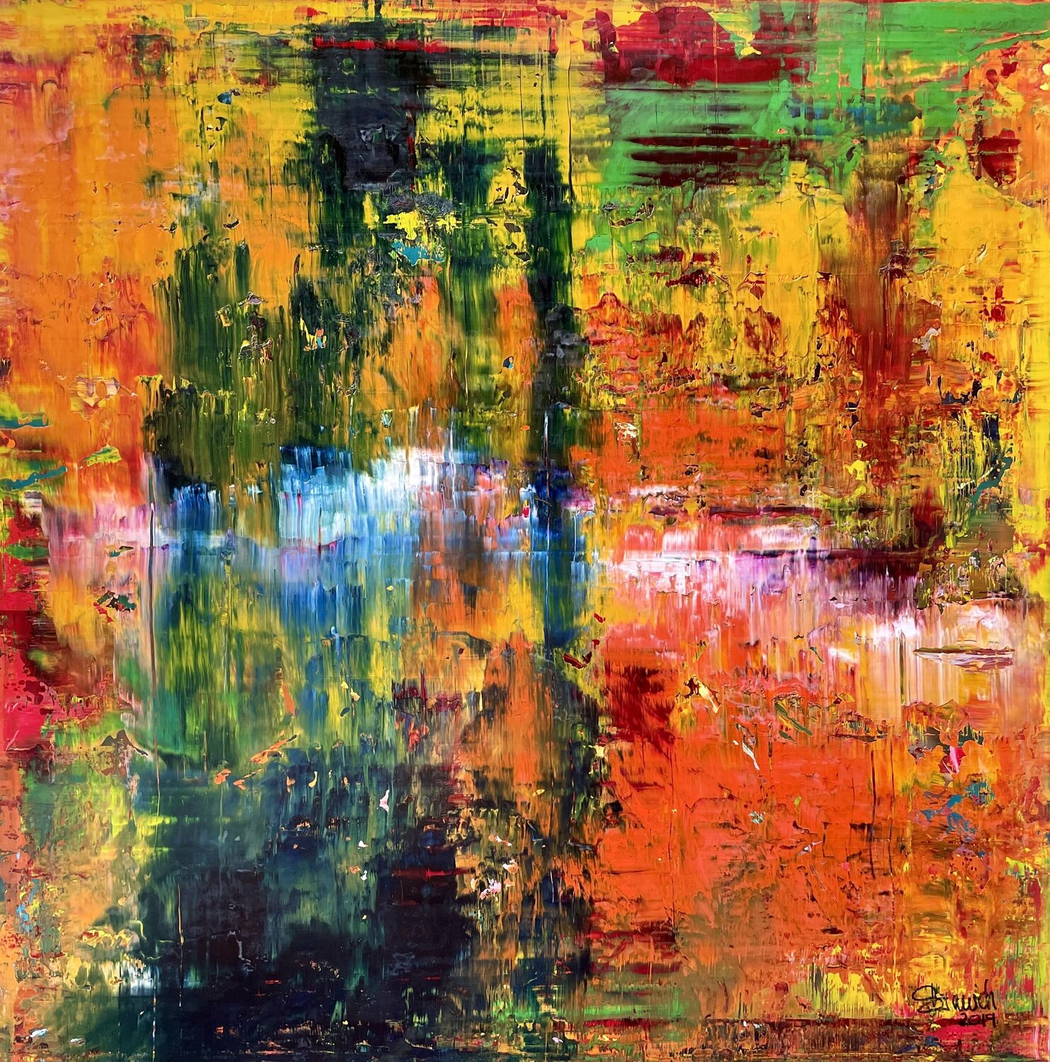 SMALL ABSTRACT WITH WHITE ON ALU DIBOND Ludwig Kranich