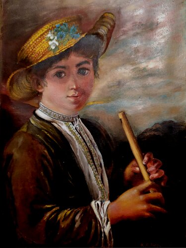 Boy with a flute von Serhiy Berezin, Malerei kaufen auf Singulart