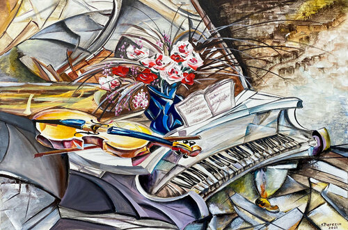 My old piano di Serhiy Berezin, Pittura in vendita su Singulart