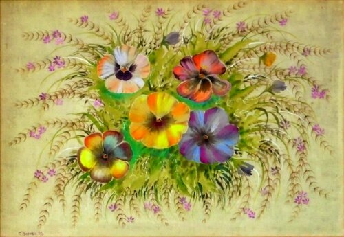 Pansies von Serhiy Berezin, Malerei kaufen auf Singulart