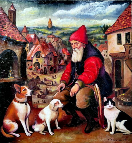 The Old Man and His Companions von Serhiy Berezin, Malerei kaufen auf Singulart