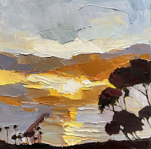 North of the pier par Kelly Villasenor, Peinture en vente sur Singulart