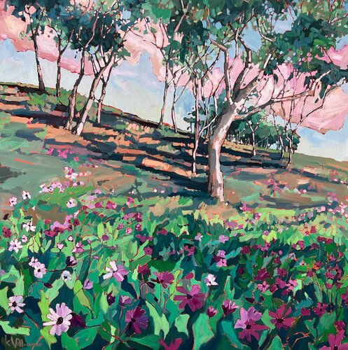 Peace love & flowers van Kelly Villasenor, Schilderij te koop op Singulart