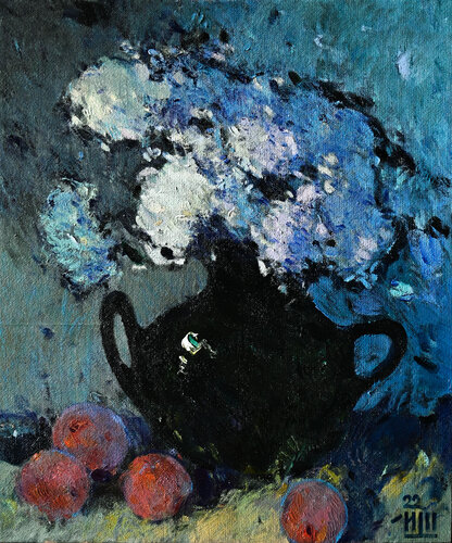 Flowers and peaches. von Igor Shcherbakov, Malerei kaufen auf Singulart