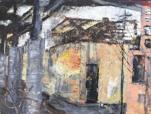 Under the overpass par Mariam Qureshi, Peinture en vente sur Singulart