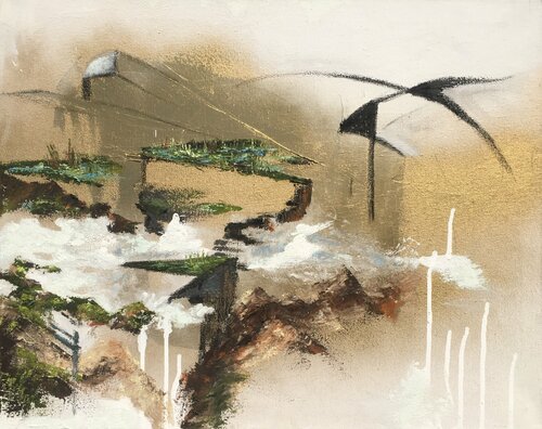 Majestic Architectural Garden by Mariam Qureshi, Painting for Sale on Singulart