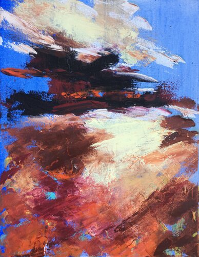 Painting the sky red di Mariam Qureshi, Pittura in vendita su Singulart