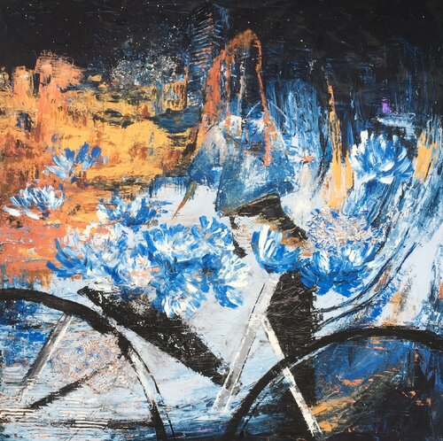 Starry Night into the city by Mariam Qureshi, Painting for Sale on Singulart