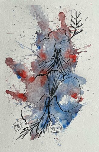 Orchids, 2022 by Mariam Qureshi, Drawing for Sale on Singulart
