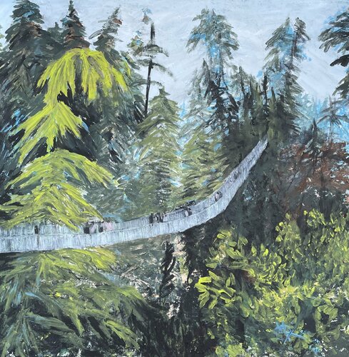 Capilano Suspension Bridge's Walk on the wild side von Mariam Qureshi, Malerei kaufen auf Singulart