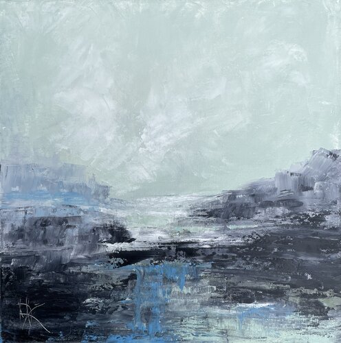 Aurora at bay, Oil painting 2022 von Mariam Qureshi, Malerei kaufen auf Singulart