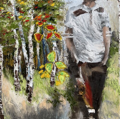 Unconscious walks to sustainability, oil on canvas 2022 by Mariam Qureshi, Painting for Sale on Singulart