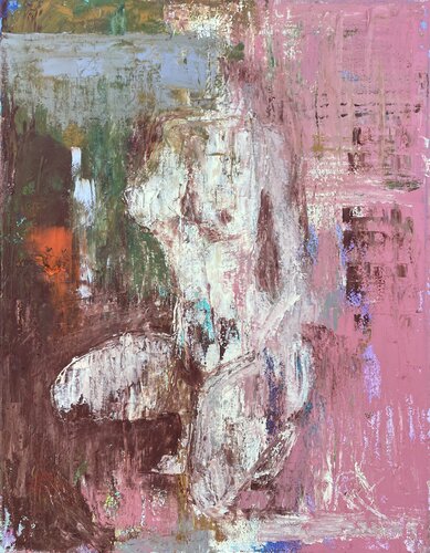 On my knee von Mariam Qureshi, Malerei kaufen auf Singulart