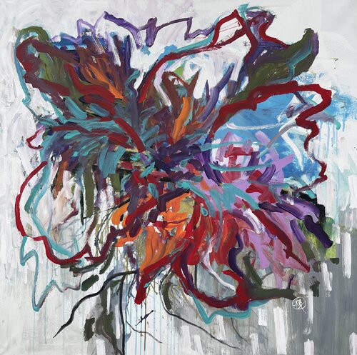 Existential flower II by Mariam Qureshi, Painting for Sale on Singulart