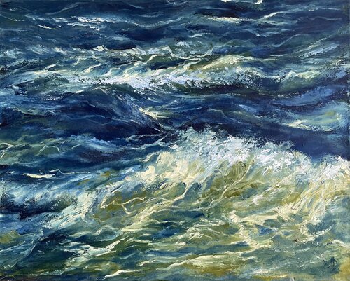 Sun kissed waves von Mariam Qureshi, Malerei kaufen auf Singulart