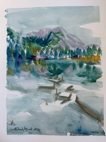 Mount Lorette, Plein air study by Mariam Qureshi, Painting for Sale on Singulart