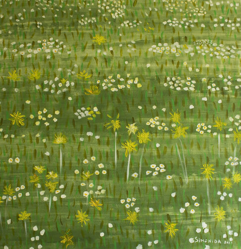 Daisies and Dandelions van Simonida Djordjevic, Schilderij te koop op Singulart