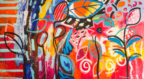 Play in Alice's Garden van Simonida Djordjevic, Schilderij te koop op Singulart