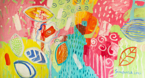 Happiness in Pastel Colors van Simonida Djordjevic, Schilderij te koop op Singulart