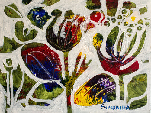 Prehistoric Flowers van Simonida Djordjevic, Schilderij te koop op Singulart