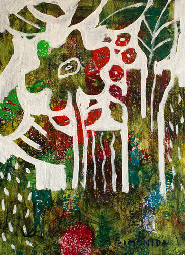 A Flower in Its World van Simonida Djordjevic, Schilderij te koop op Singulart