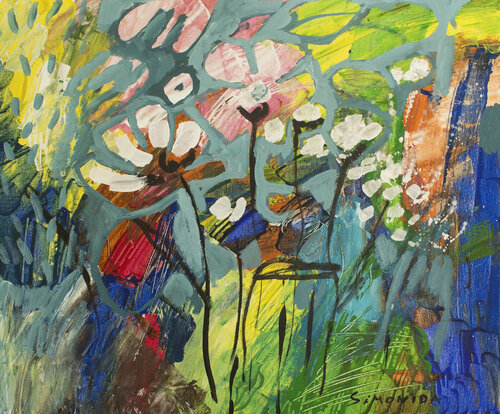 Field Flowers van Simonida Djordjevic, Schilderij te koop op Singulart