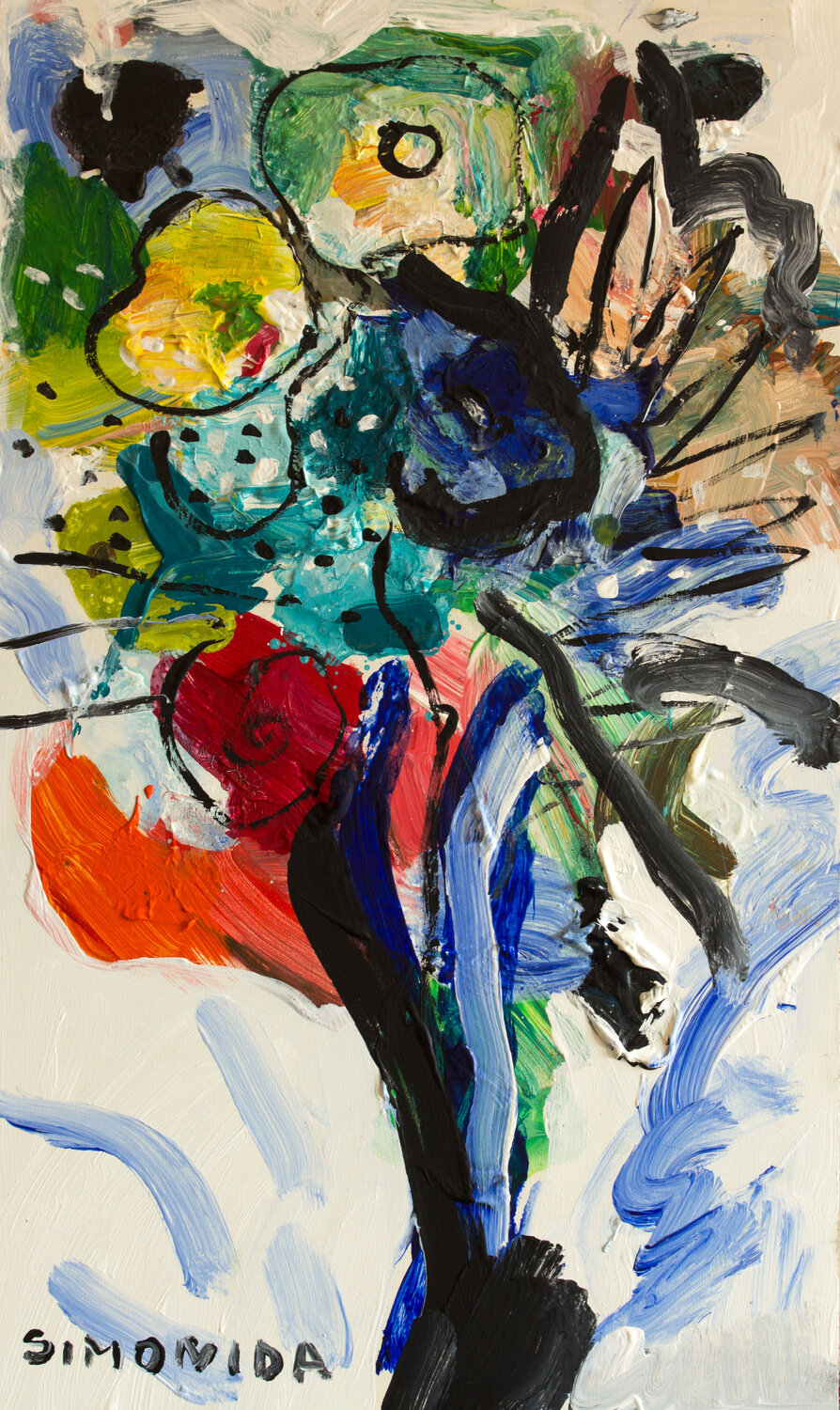 Expressive Bouquet on a White Background Simonida Djordjevic