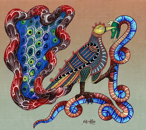 Bird and Snake par Maria Kiriakov, Digital en vente sur Singulart