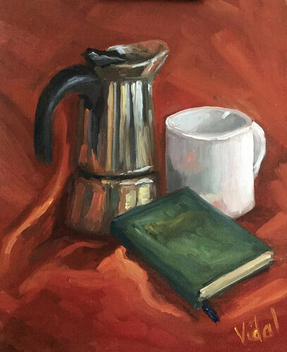 After having coffee - still life von Christopher Vidal, Malerei kaufen auf Singulart