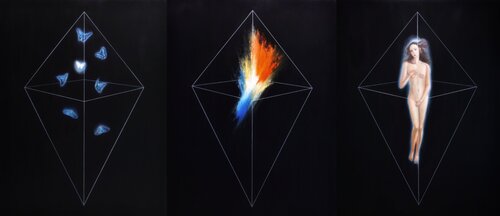 Venus and the Seven Butterflies Triptych No.3 de Daisuke Ujuan, Pintura a la venta en Singulart