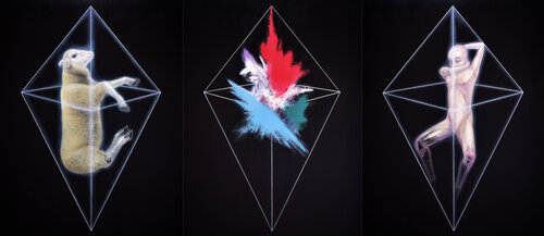 Self-Portrait and an Electric Sheep Triptych No.6 de Daisuke Ujuan, Pintura a la venta en Singulart