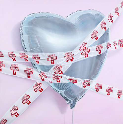 Silver balloon with tape von Sergey Piskunov, Malerei kaufen auf Singulart