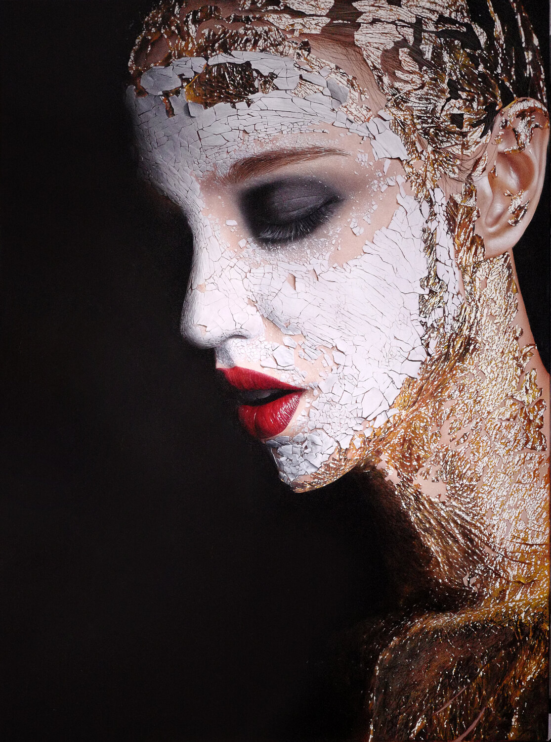 Golden white mask Sergey Piskunov Pintura original en venta