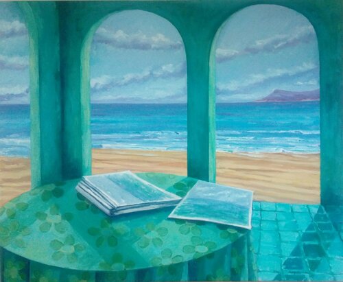 Porche verde de Marietta Negueruela, Pintura a la venta en Singulart