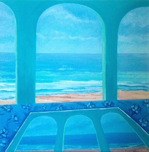 Clavelinas azules di Marietta Negueruela, Pittura in vendita su Singulart