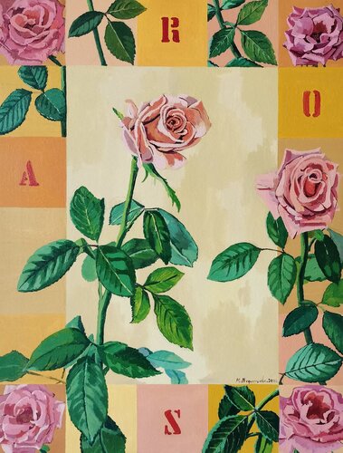 Rosa - rosae di Marietta Negueruela, Pittura in vendita su Singulart