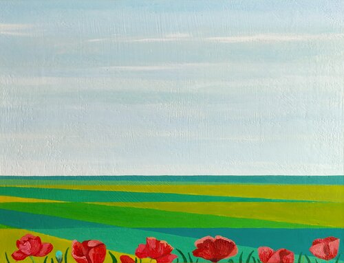 Amapolas en primavera III di Marietta Negueruela, Pittura in vendita su Singulart