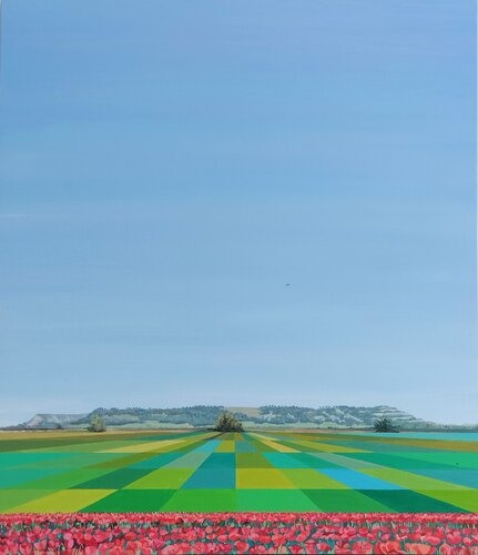 Cerros del Camino Viejo y amapolas by Marietta Negueruela, Painting for Sale on Singulart