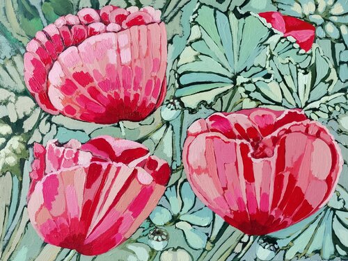 Amapolas modernistas von Marietta Negueruela, Malerei kaufen auf Singulart