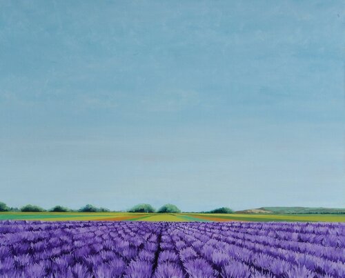 Paisaje de lavanda  en la Provenza by Marietta Negueruela, Painting for Sale on Singulart