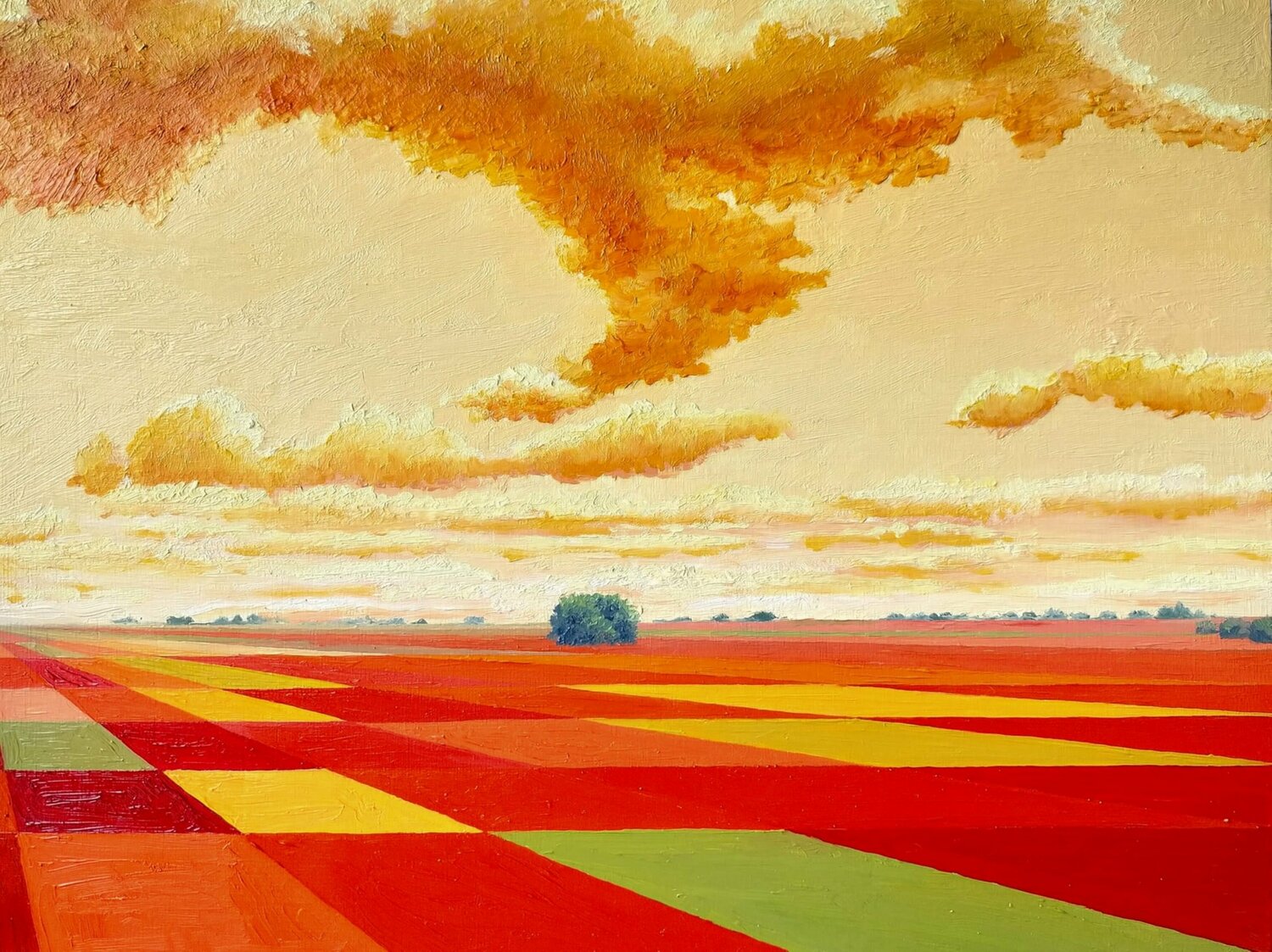 Paisaje Metafísico con nubarrones Marietta Negueruela Dipinto originale in vendita