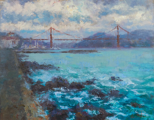 San Francisco Bay di Oksana Johnson, Pittura in vendita su Singulart