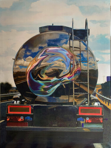 Cloudy Truck bubble par José Antonio Castro-Muñiz, Peinture en vente sur Singulart
