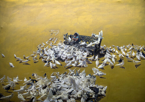 Hitchcock poetry par José Antonio Castro-Muñiz, Peinture en vente sur Singulart