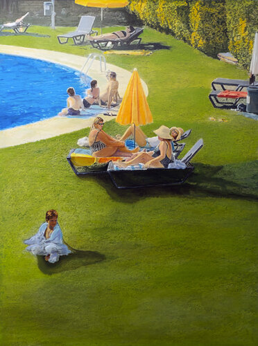 DOCE FAR NIENTE IN THE POOL by José Antonio Castro-Muñiz, Painting for Sale on Singulart