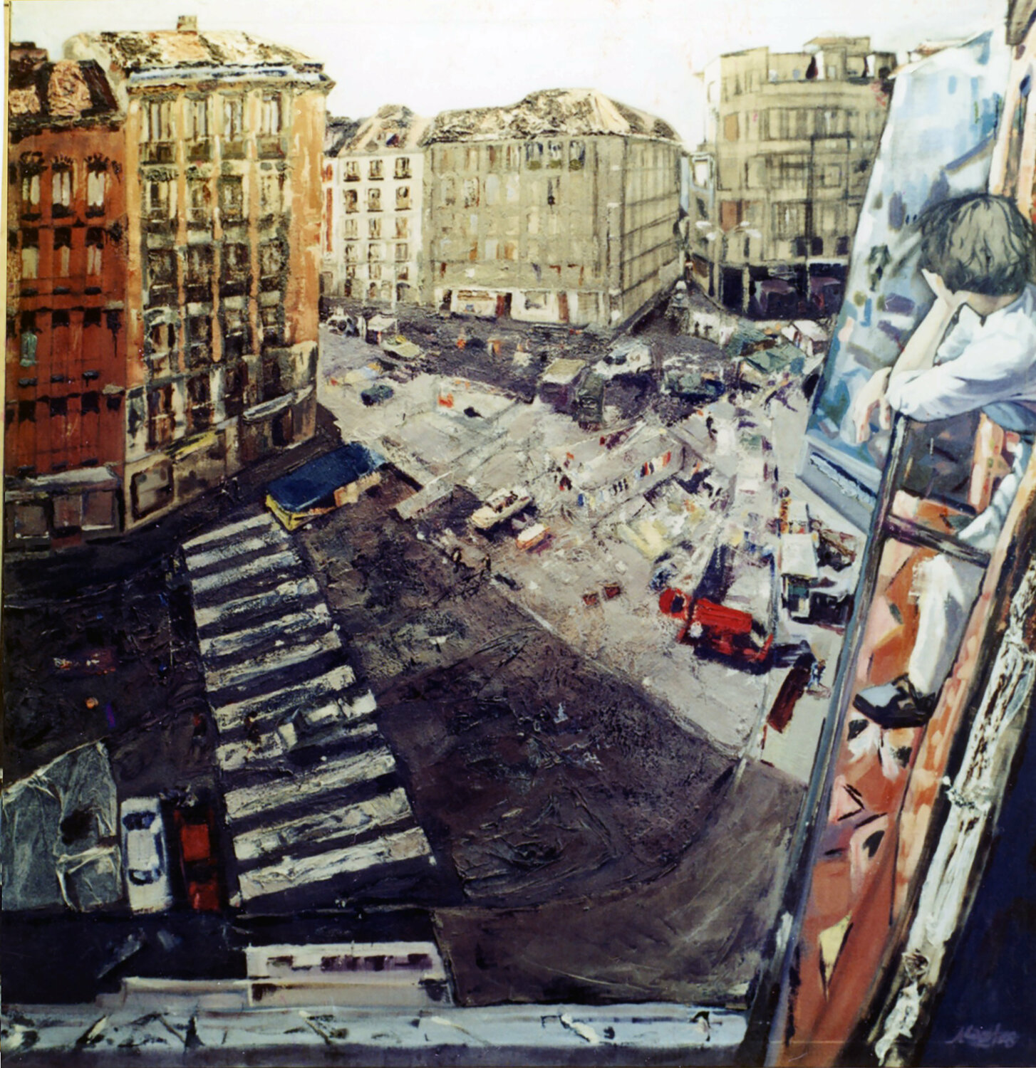 El Rastro from Above José Antonio Castro-Muñiz Dipinto originale in vendita
