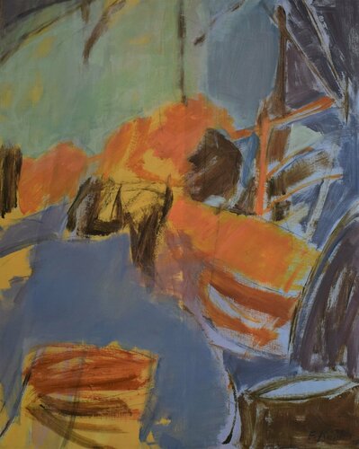 Abstrakt mit Orange nd Gelb van Ela Köhler, Schilderij te koop op Singulart
