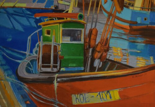 Hafen in Kolberg di Ela Köhler, Pittura in vendita su Singulart