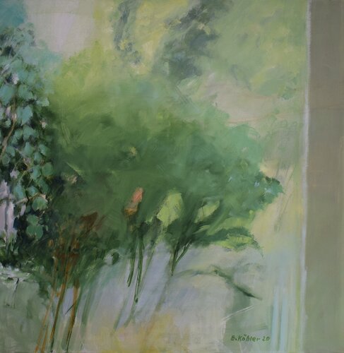 Blick zum Garten van Ela Köhler, Schilderij te koop op Singulart